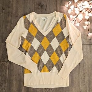 BR | Butterscotch & Cream Merino Argyle Sweater ✨